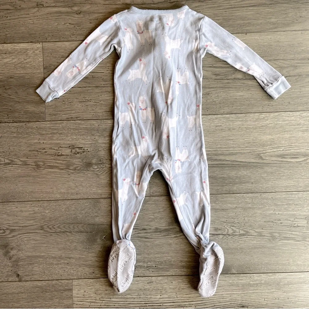 Simple Joys by Carter’s Toddler Long Sleeve One Way Footed Zippy Pajama - Alpaca